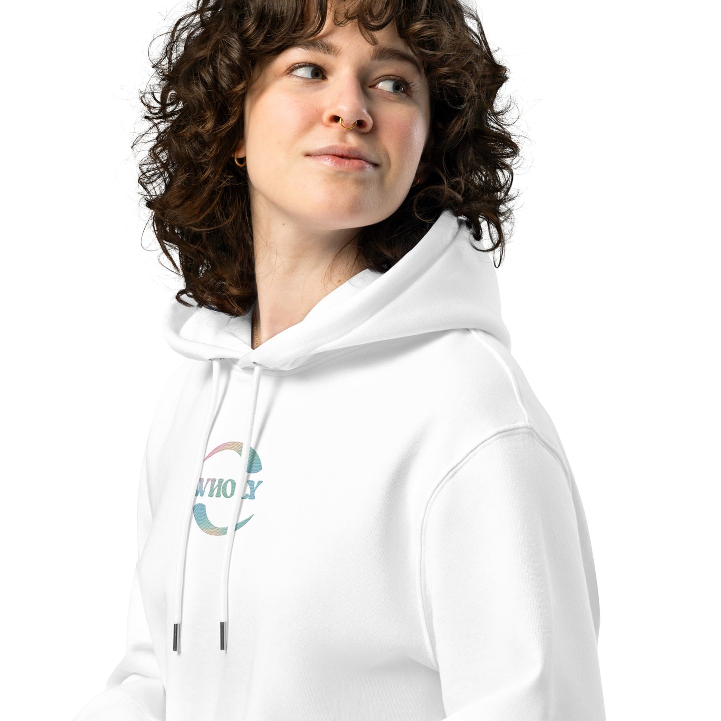 "WHOLY" Embroidery Hoodie