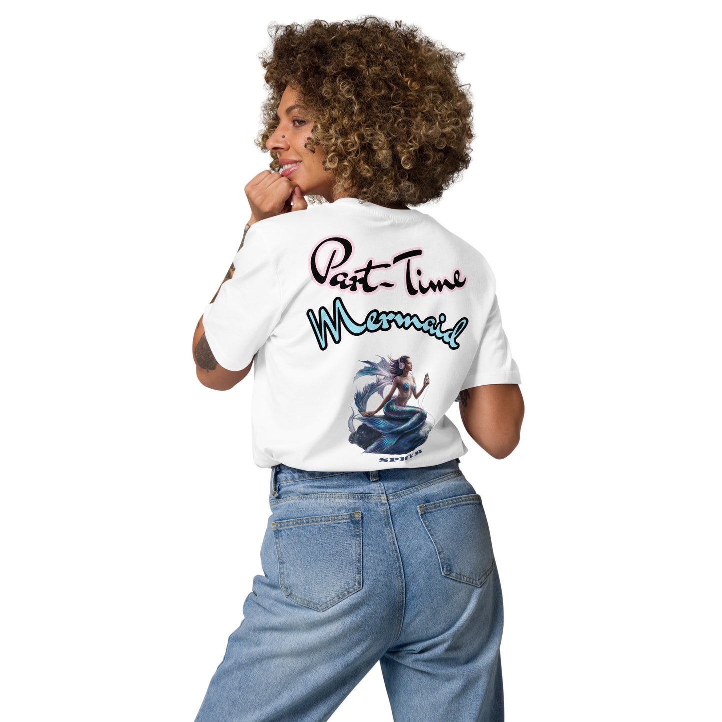 "Part-Time Mermaid" Embroidery T-shirt